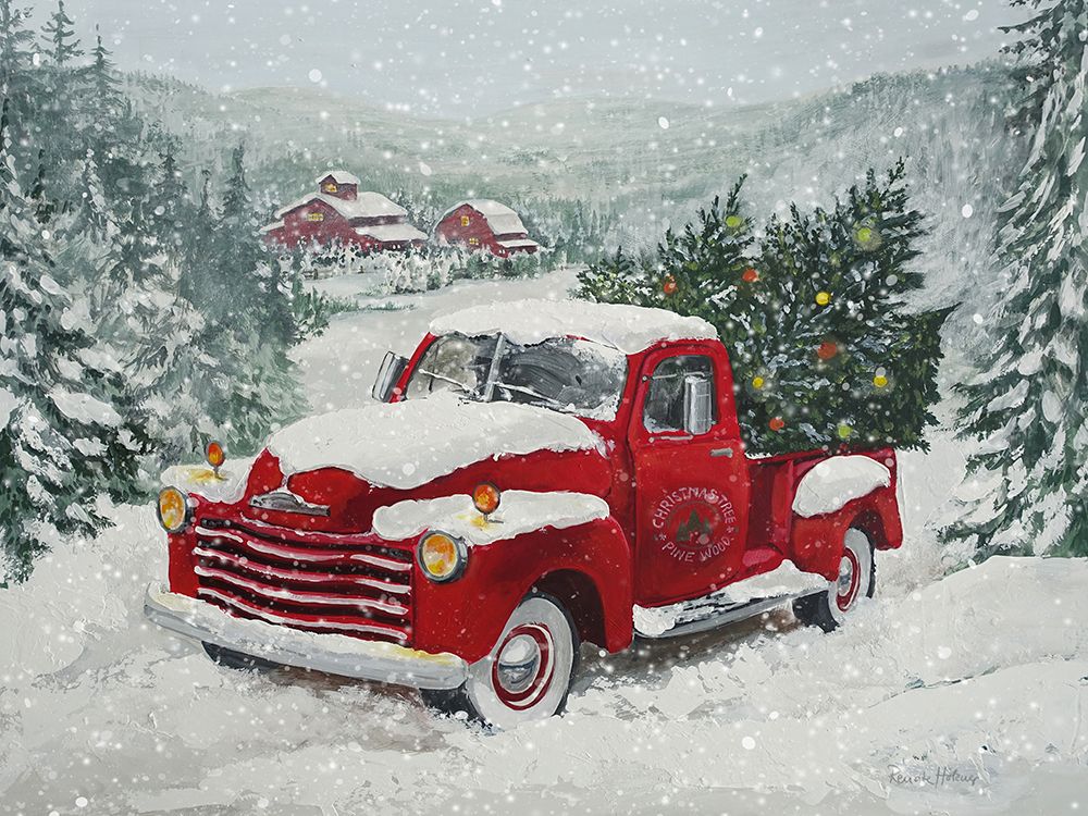 X-Mas Truck Pine Wood art print by Renate Holzner for $57.95 CAD