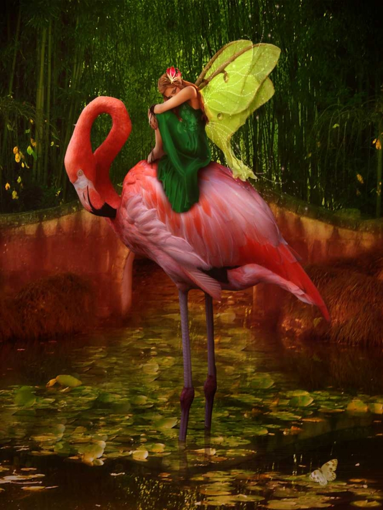 Flamingo Fairy 82390 art print by May for $57.95 CAD