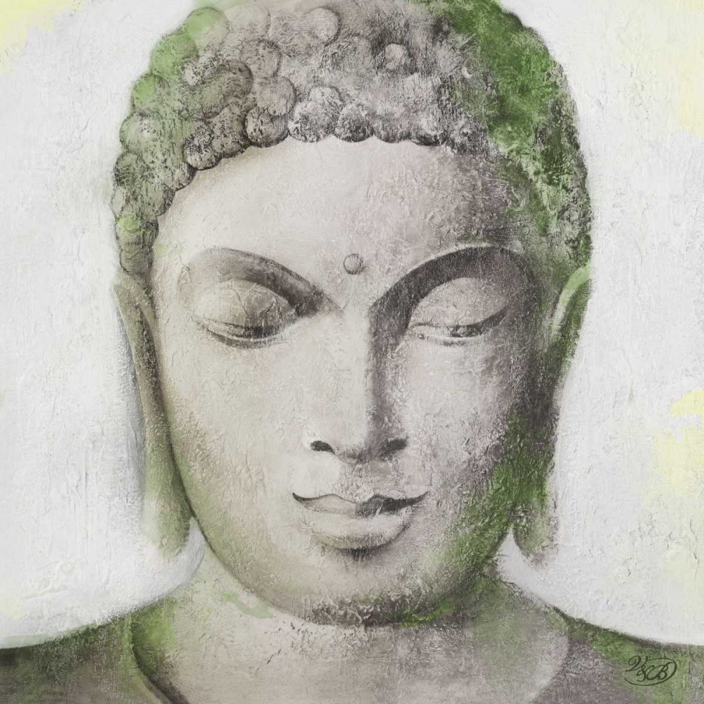 Peaceful Buddha Green art print by Isabella for $57.95 CAD