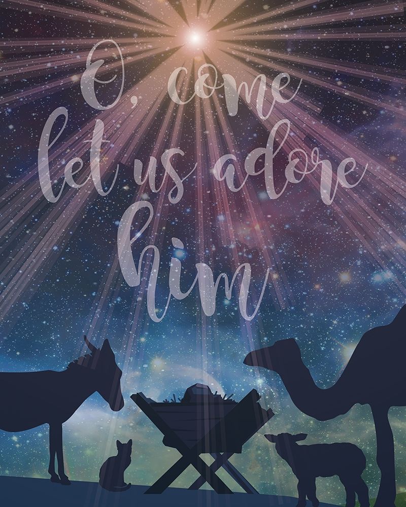 Christmas Manger Adore art print by Melody Hogan for $57.95 CAD