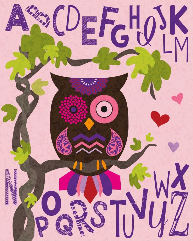 Owl Set Numlet Pinks 1 art print by Melody Hogan for $57.95 CAD