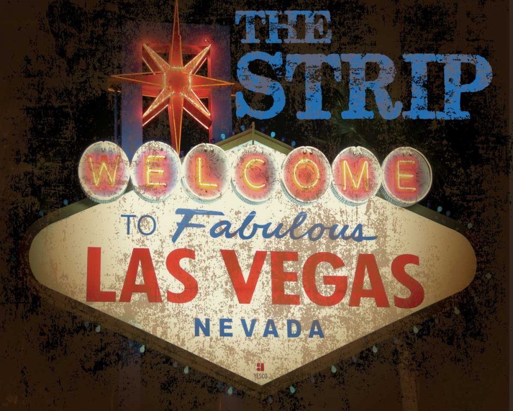 The Strip Casino Grunge 2 art print by Melody Hogan for $57.95 CAD
