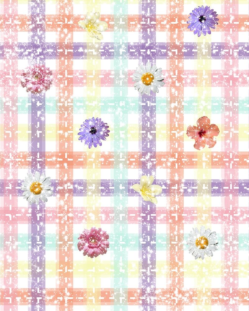 Unique Plaid with Flowers art print by Melody Hogan for $57.95 CAD