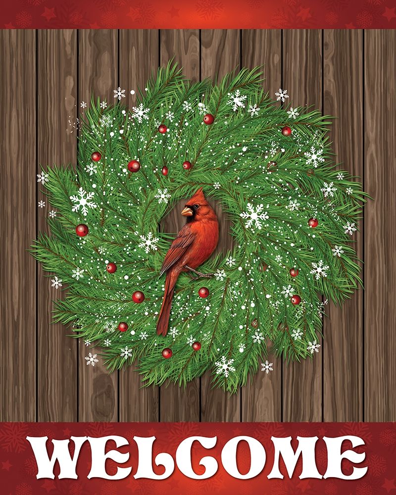 Cardinal Wreath Welcome 1 art print by Melody Hogan for $57.95 CAD
