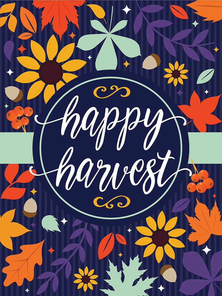 Navy Happy Harvest art print by Melody Hogan for $57.95 CAD