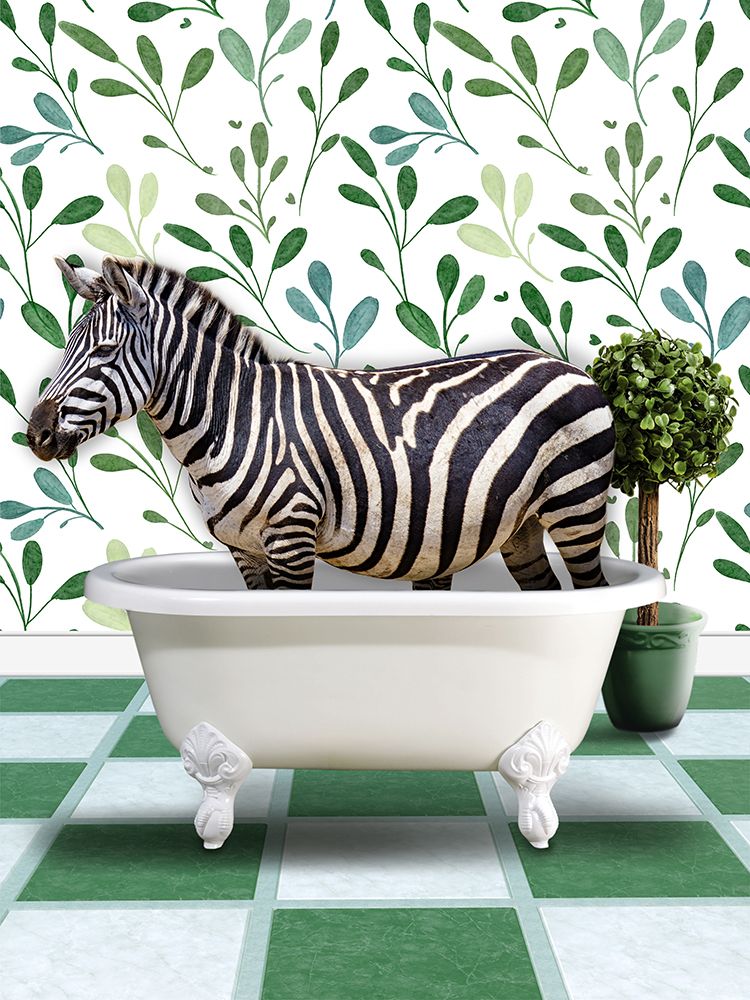 Bathing Zebra art print by Marcus Prime for $57.95 CAD