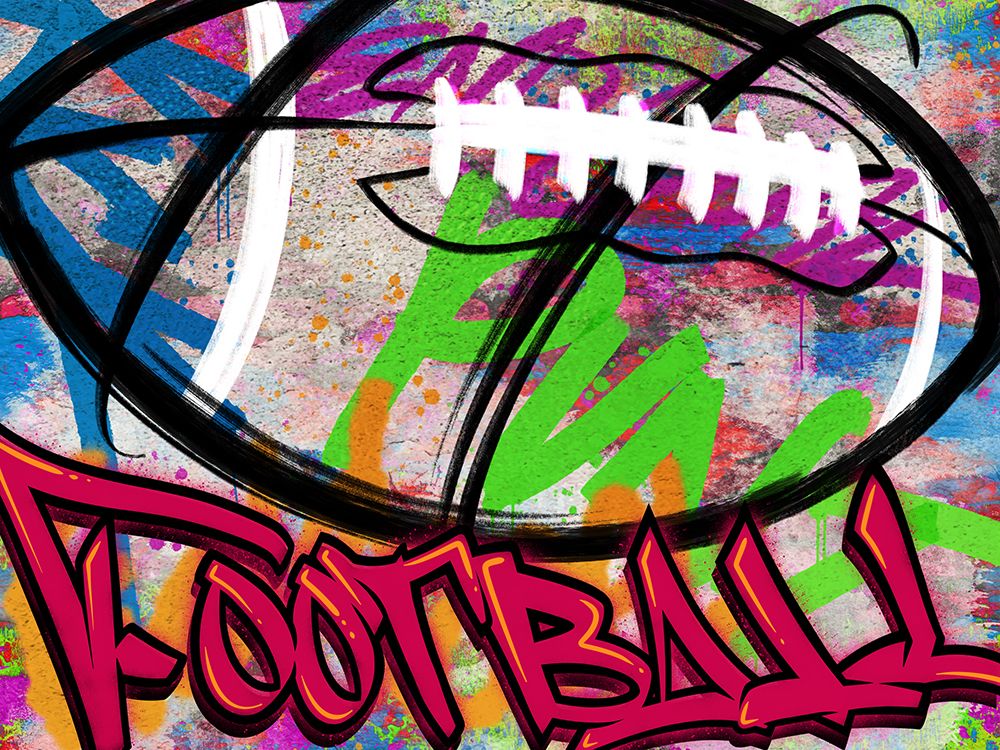 Graffiti Football 1 art print by Marcus Prime for $57.95 CAD