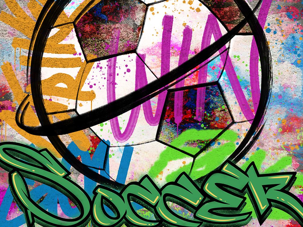 Graffiti Soccer 1 art print by Marcus Prime for $57.95 CAD
