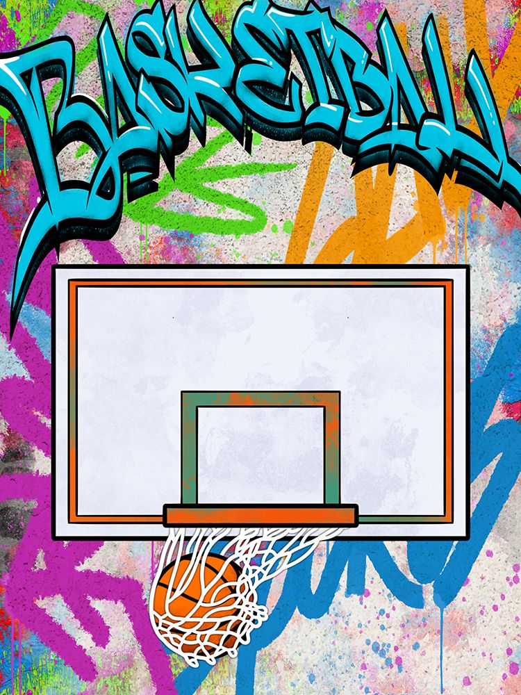 Graffiti Basketball Hoop art print by Marcus Prime for $57.95 CAD