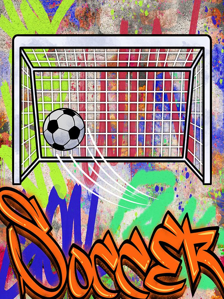Graffiti Soccer Goal art print by Marcus Prime for $57.95 CAD