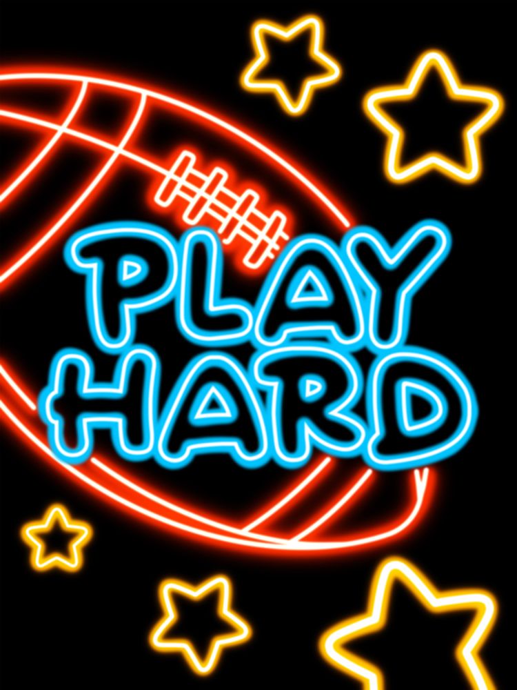 Neon Play Hard art print by Marcus Prime for $57.95 CAD
