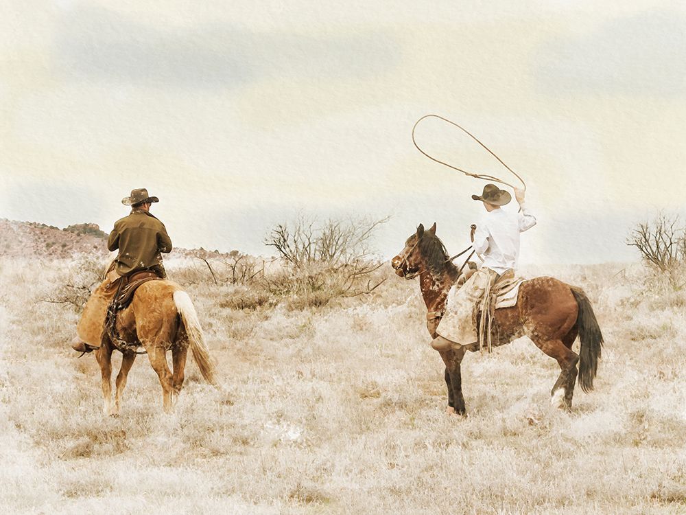 Wrangling Cowboys art print by Marcus Prime for $57.95 CAD