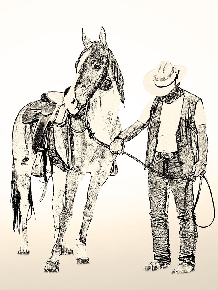 Cowboy And His Steed art print by Marcus Prime for $57.95 CAD