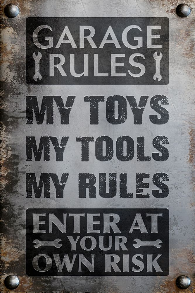 Garage Rules 1 art print by Marcus Prime for $57.95 CAD