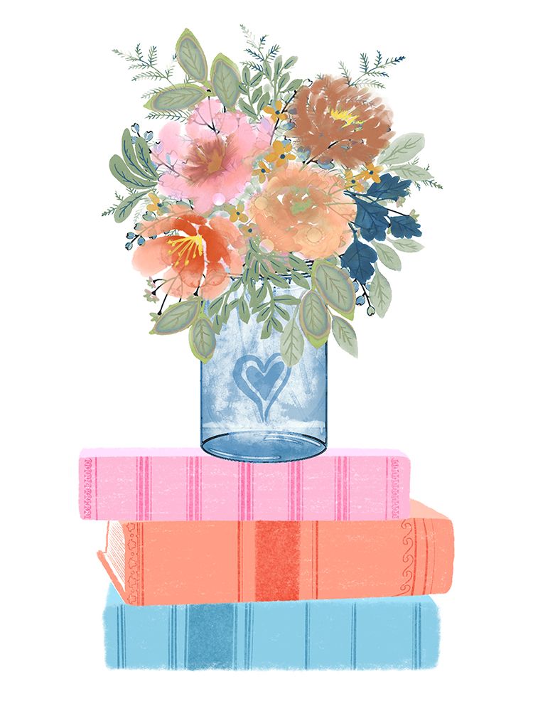 Florals And Books art print by Marcus Prime for $57.95 CAD