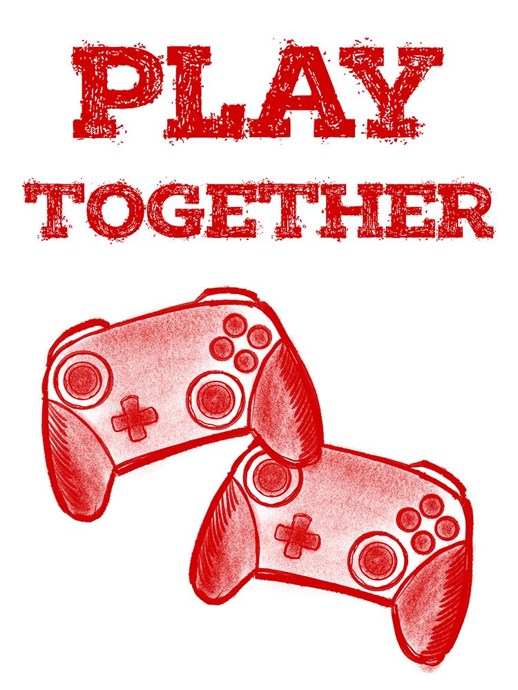 Play Together Red art print by Marcus Prime for $57.95 CAD