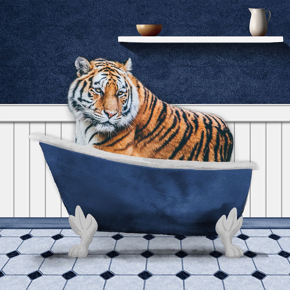 Bathing Tiger art print by Marcus Prime for $57.95 CAD