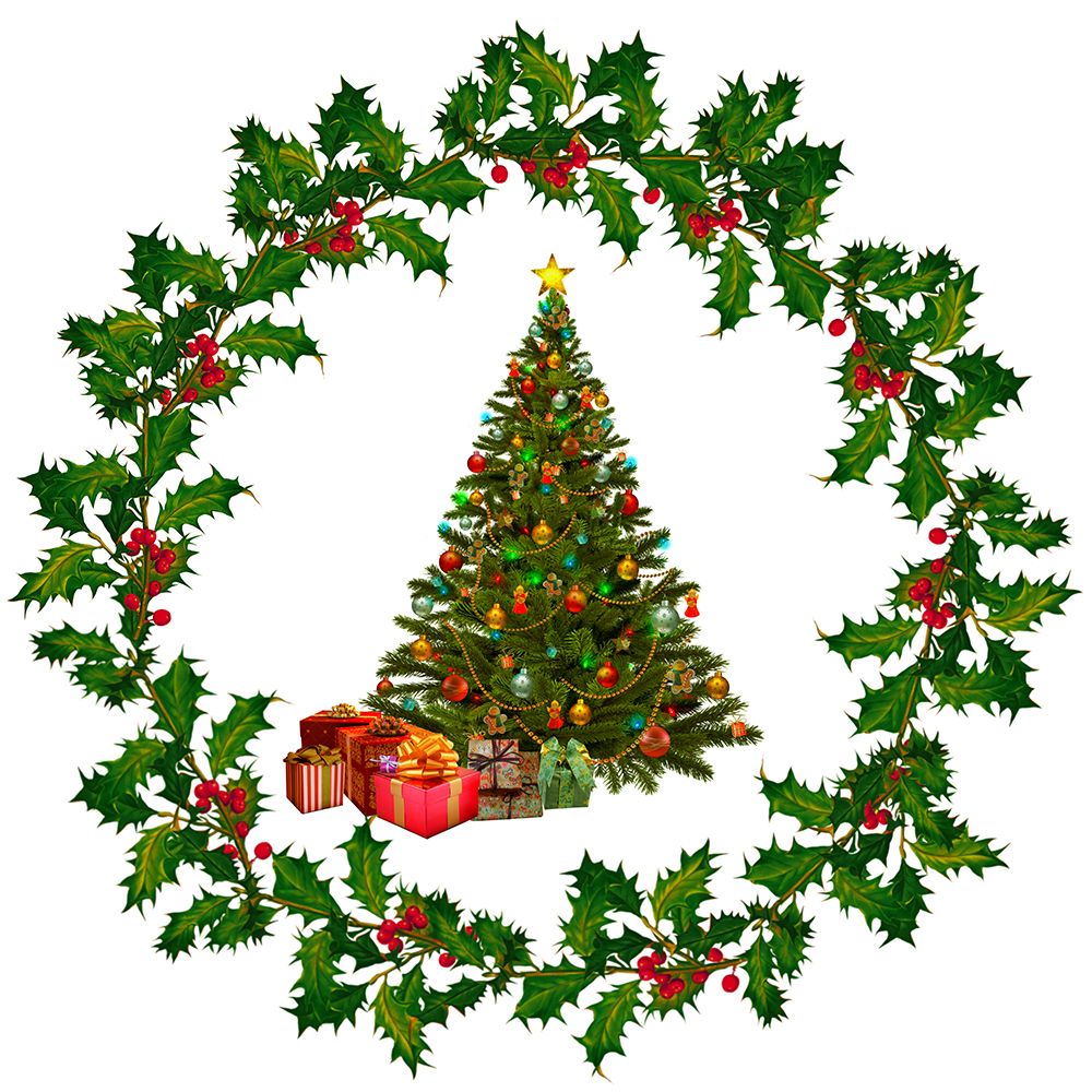 Tree And Wreath art print by Marcus Prime for $57.95 CAD