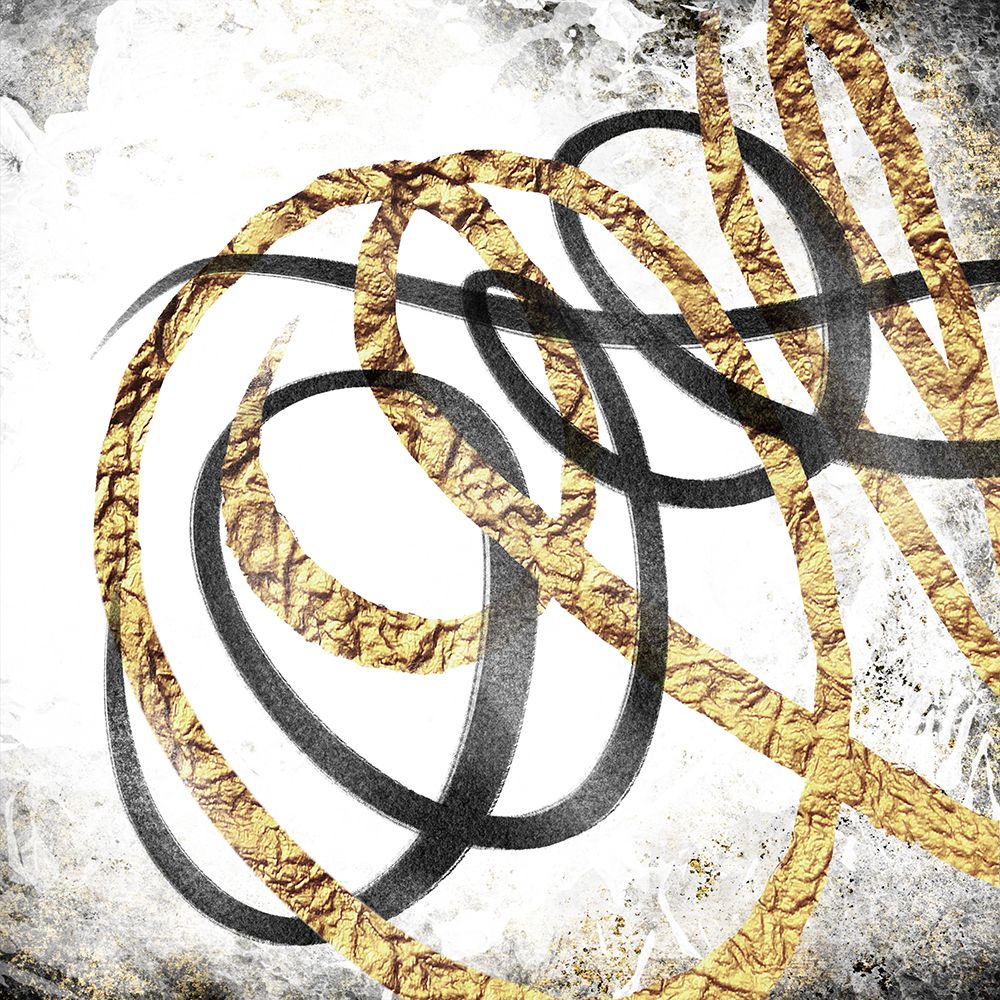 Gold And Black Scribble 3 art print by Marcus Prime for $57.95 CAD
