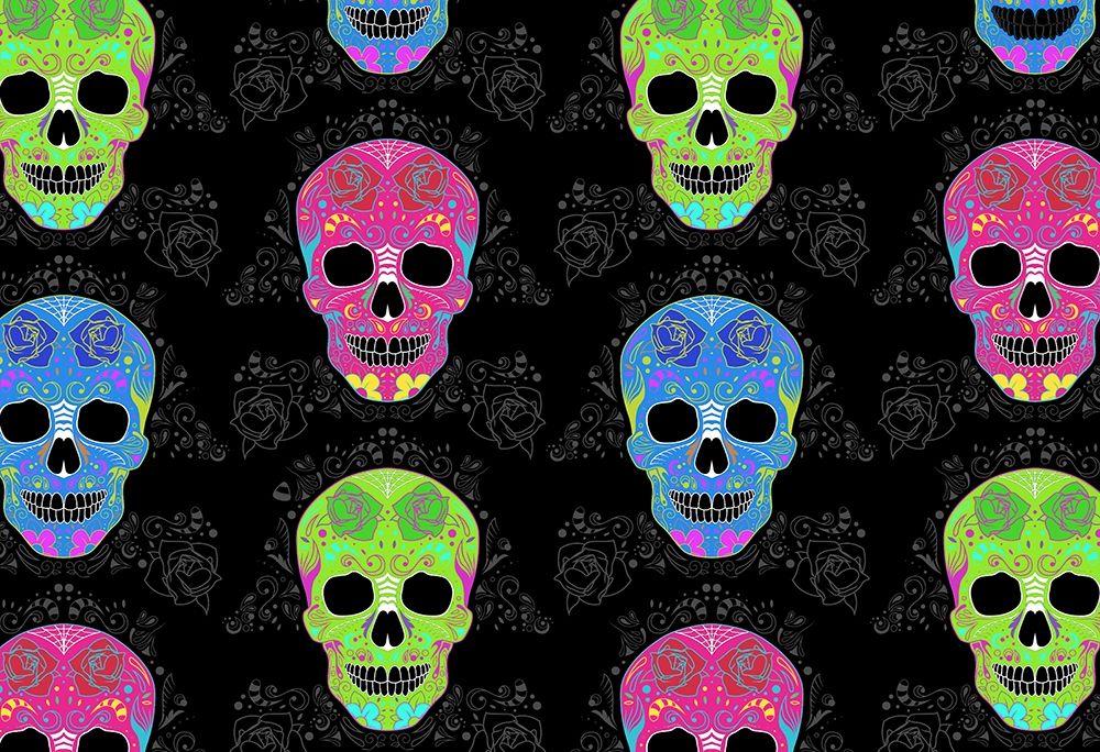 Bright Skulls Reverse art print by Mlli Villa for $57.95 CAD
