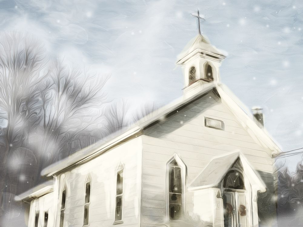 Church Snow Day art print by Mlli Villa for $57.95 CAD
