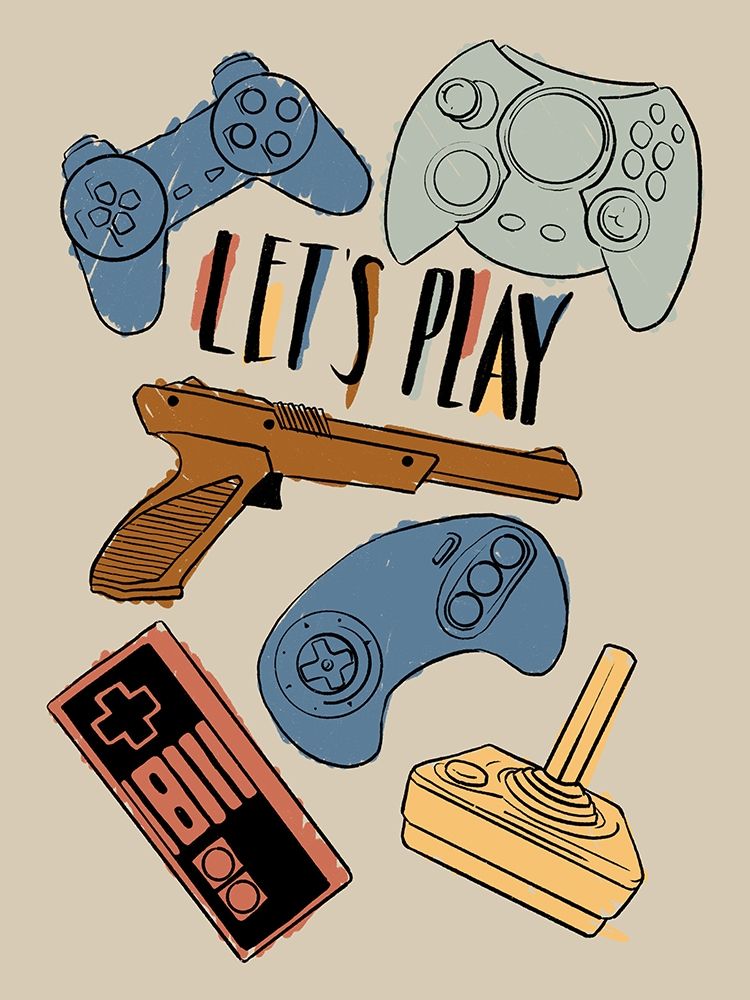 Retro Gaming Mute Colored art print by Milli Villa for $57.95 CAD