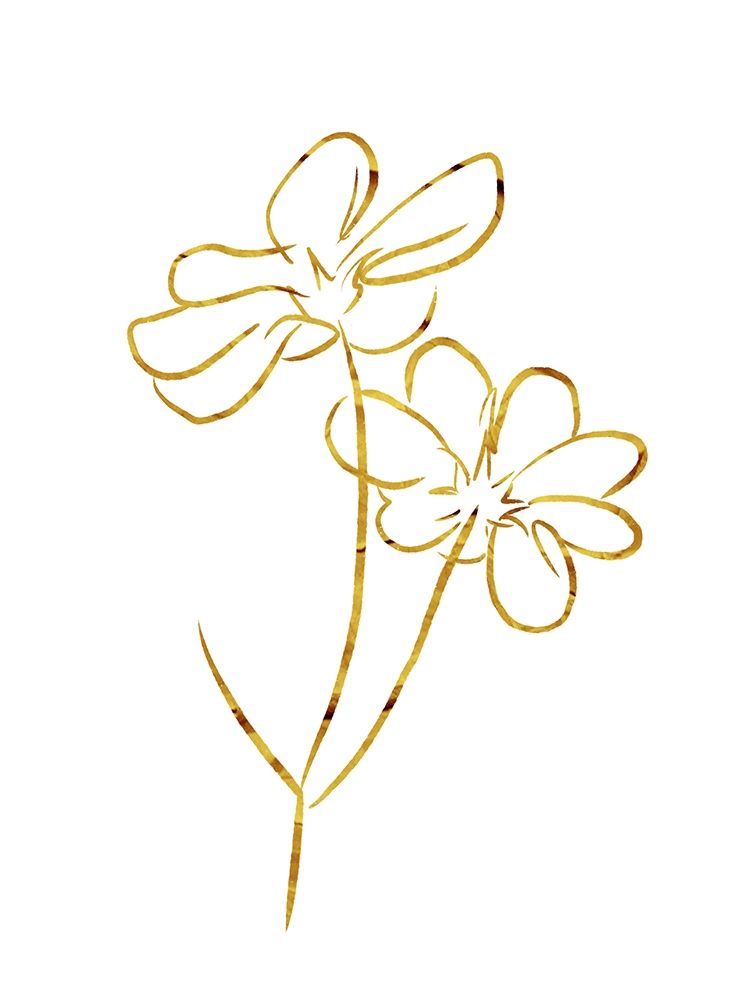 Simple Gold Flowers 2 art print by Milli Villa for $57.95 CAD