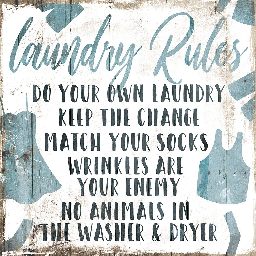 Laundry Rules Laundry art print by Mlli Villa for $57.95 CAD