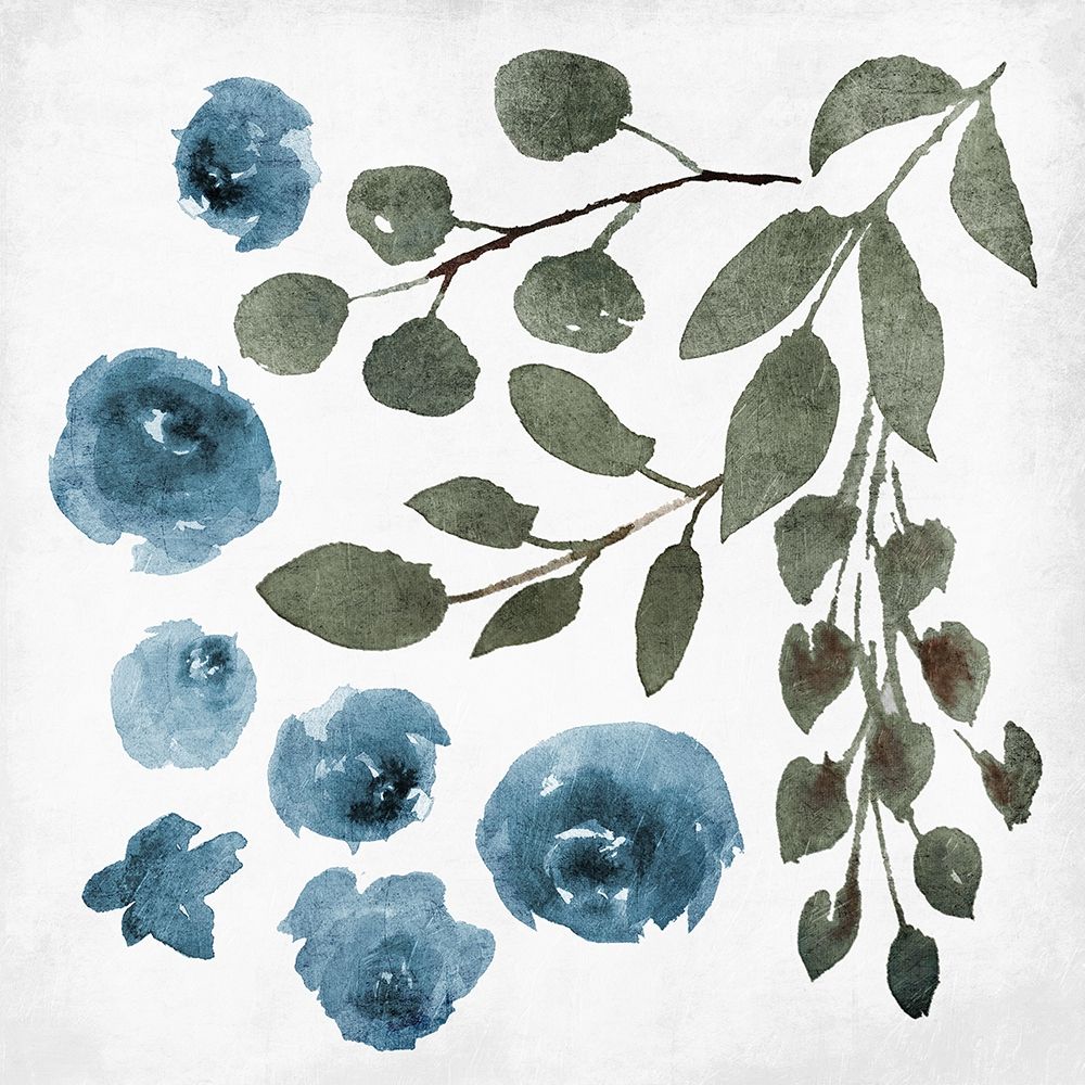 Blue Wash Floral 4 art print by Mlli Villa for $57.95 CAD