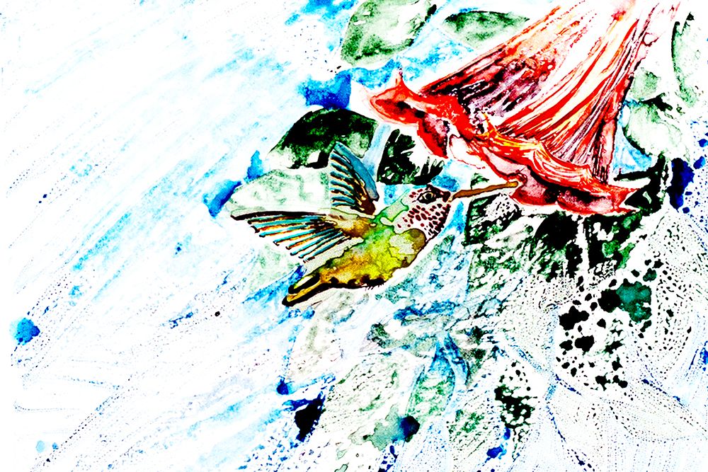 Abstract Hummingbird art print by Nichole Lorenzen for $57.95 CAD