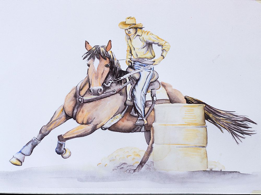 Barrel Racing art print by Nichole Lorenzen for $57.95 CAD