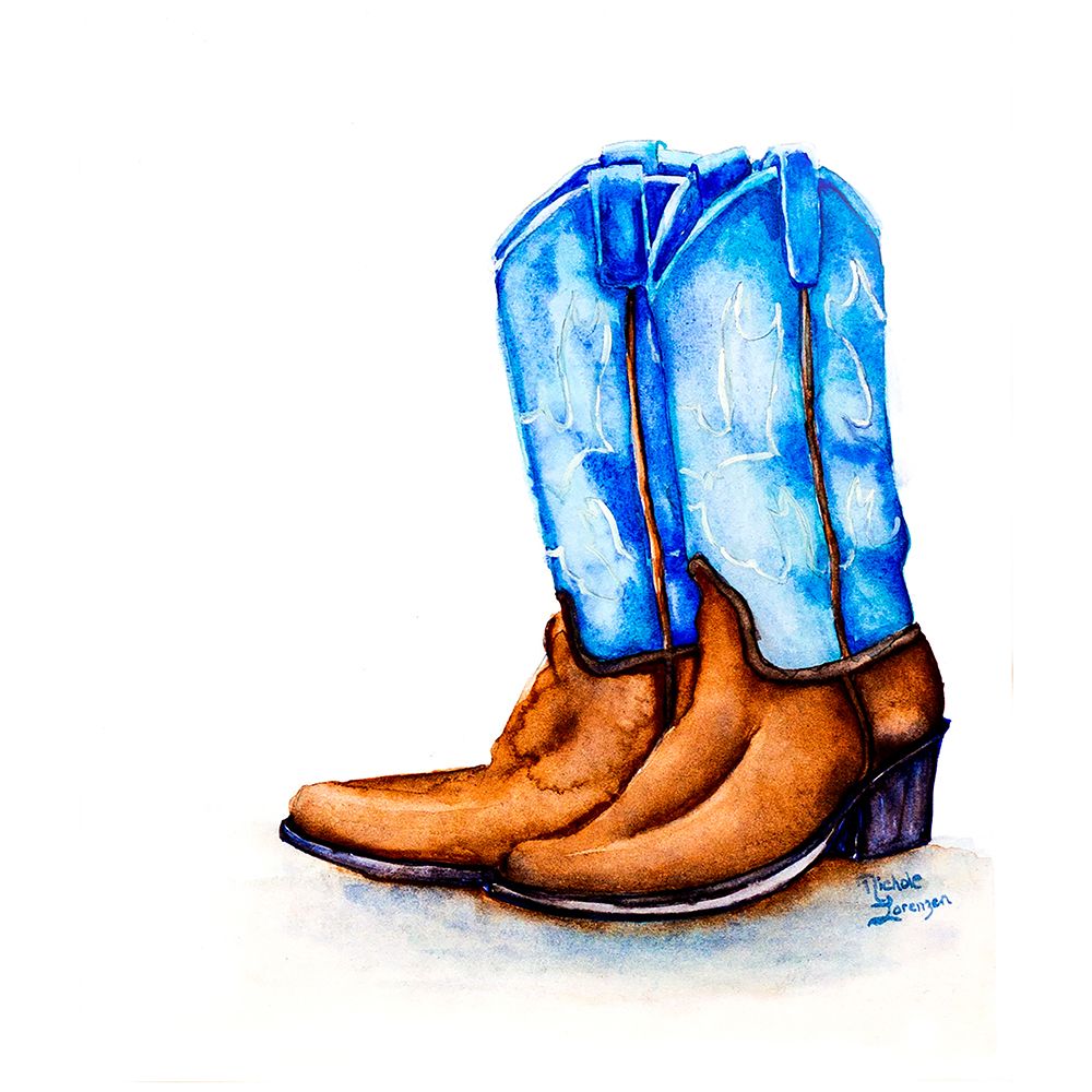 Western Cowboy Boots art print by Nichole Lorenzen for $57.95 CAD