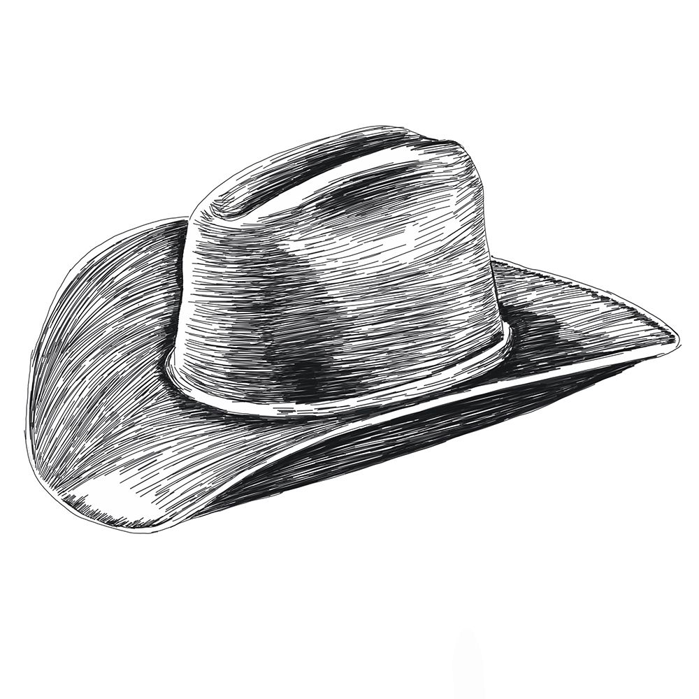 Cowboy Hat Line art print by Nichole Lorenzen for $57.95 CAD