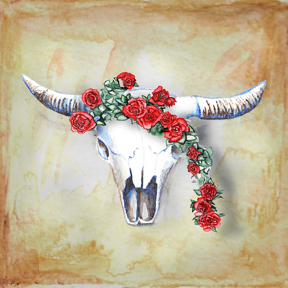 Bison And Roses 2 art print by Nichole Lorenzen for $57.95 CAD