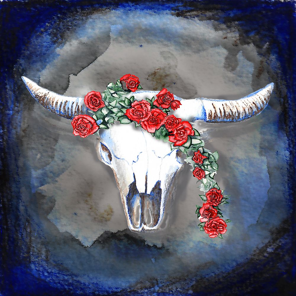 Bison And Roses art print by Nichole Lorenzen for $57.95 CAD