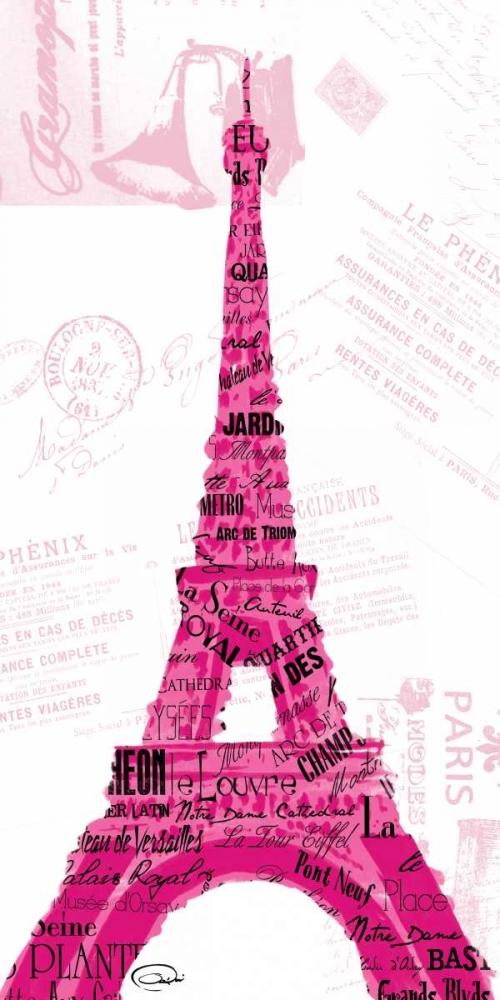 Pink Eiffel art print by OnRei for $57.95 CAD