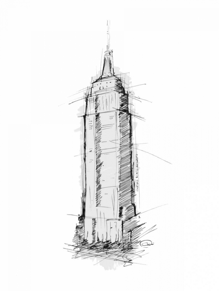Empire STATE Sketch art print by OnRei for $57.95 CAD