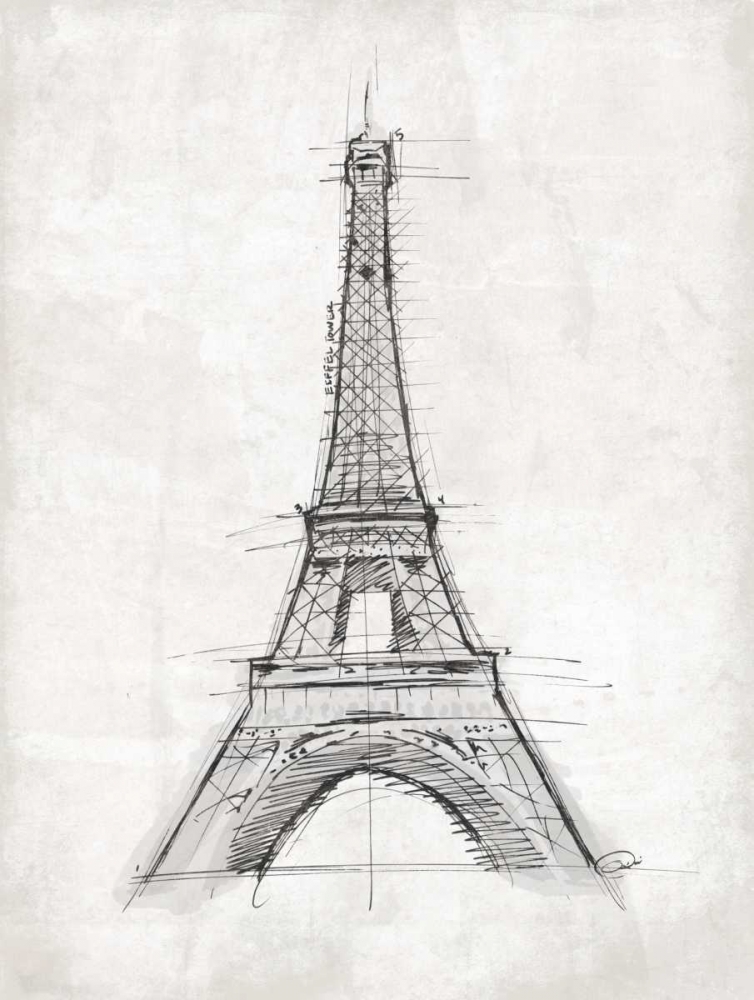 Eiffel Sketch art print by OnRei for $57.95 CAD