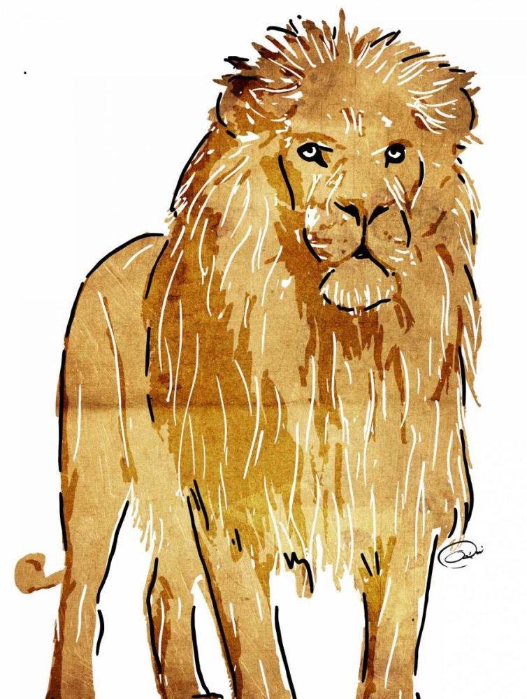 Golden Lion art print by OnRei for $57.95 CAD
