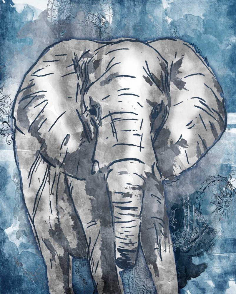 Grey Blue Elephant art print by OnRei for $57.95 CAD