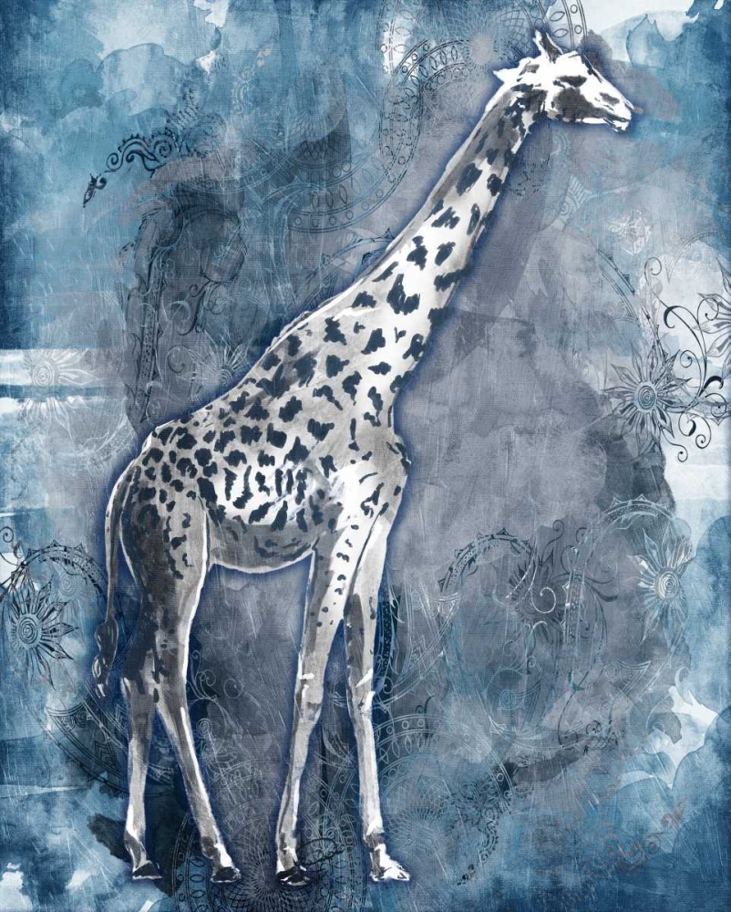 Grey Blue Giraffe art print by OnRei for $57.95 CAD