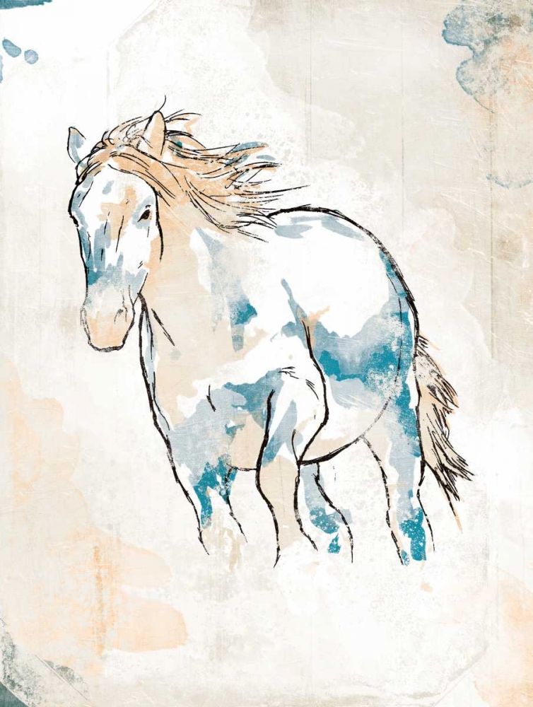 Running Horse Blue art print by OnRei for $57.95 CAD