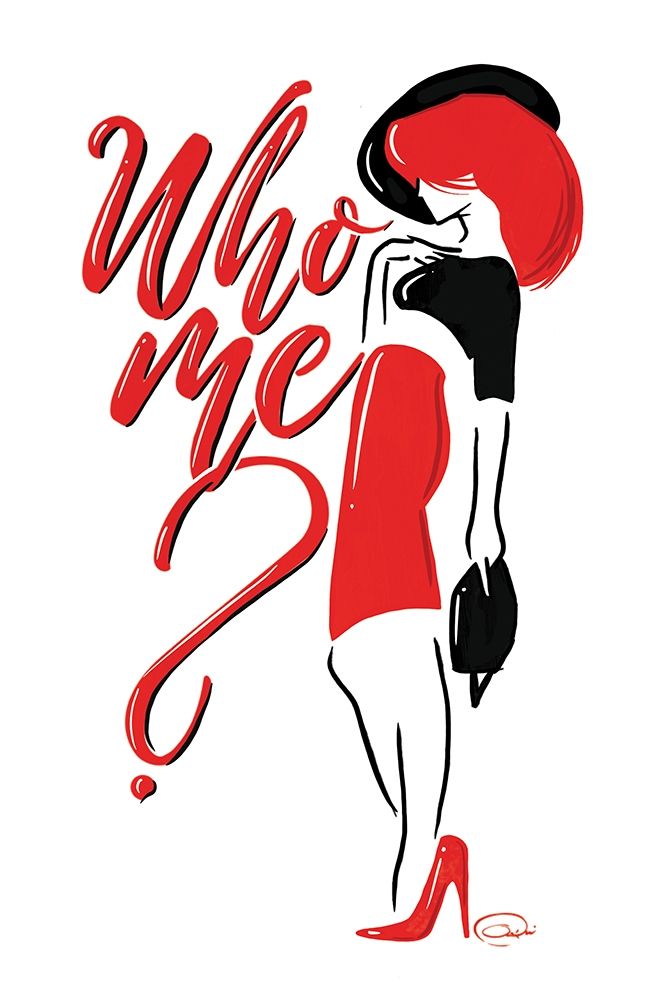 Who Me Lady In Red art print by OnRei for $57.95 CAD