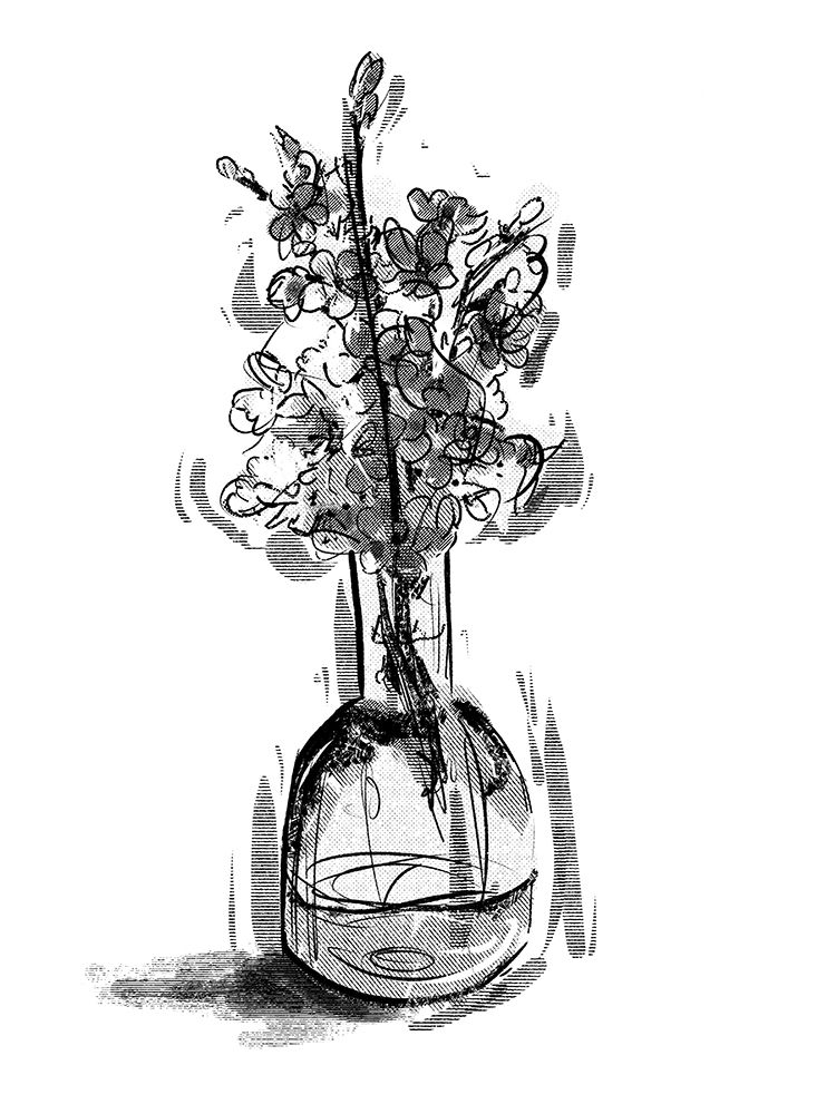 Inked In A Vase art print by OnRei for $57.95 CAD