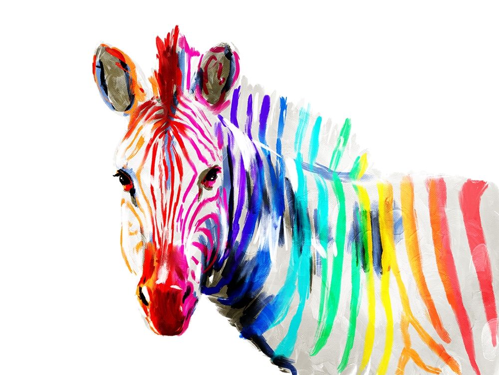 Coloful Zebra art print by OnRei for $57.95 CAD