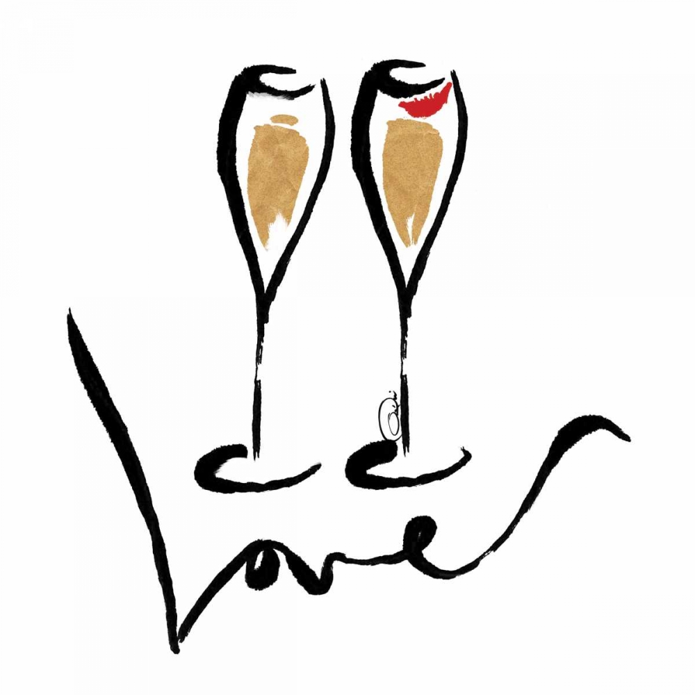 Love  Champagne art print by OnRei for $57.95 CAD