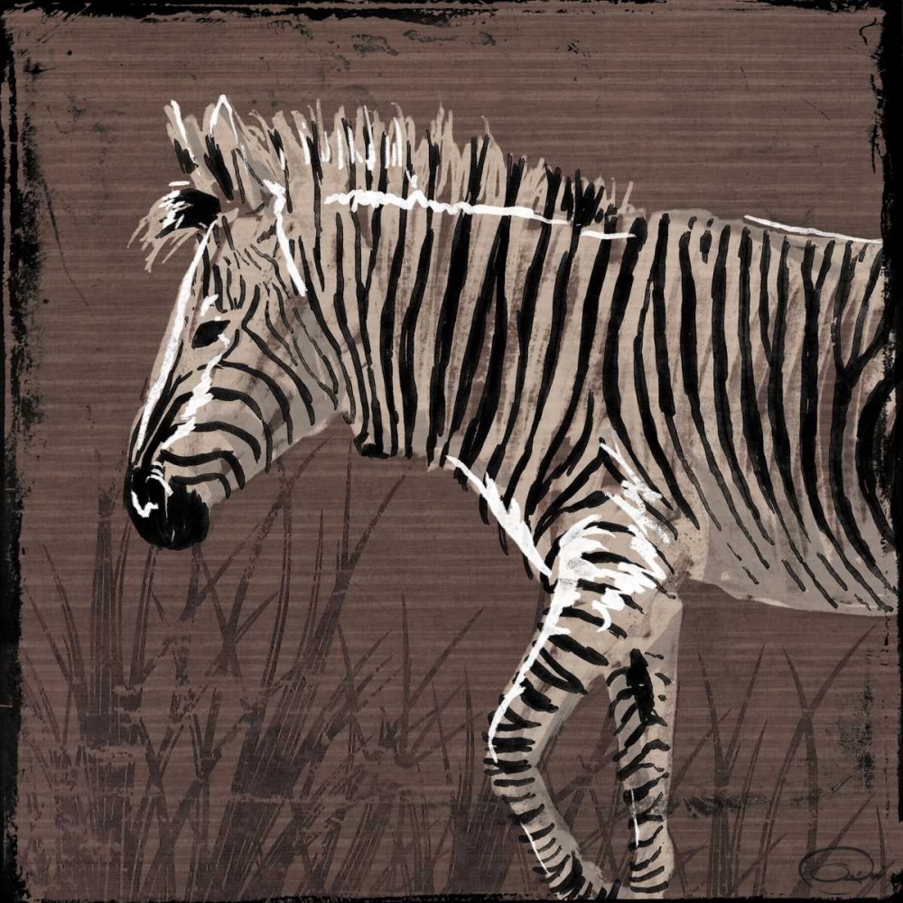 Zebra Walk Brown art print by OnRei for $57.95 CAD