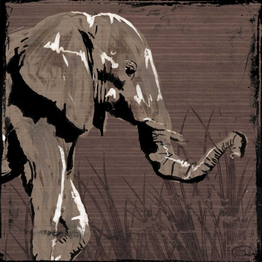 Elephant Walk Brown art print by OnRei for $57.95 CAD