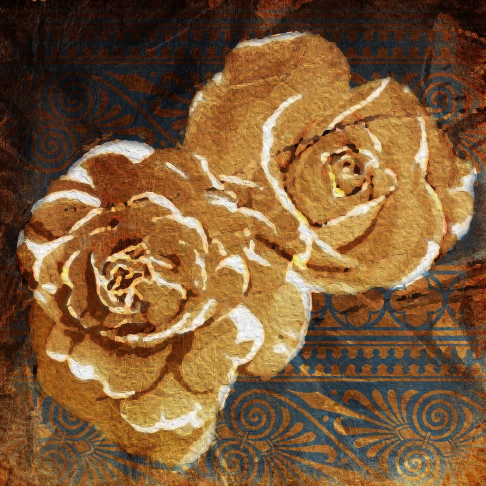 Loving Navy Gold Roses art print by OnRei for $57.95 CAD