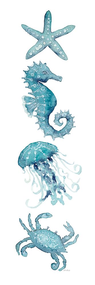 Teal Starfish Seahorse 1 art print by Patti Bishop for $57.95 CAD